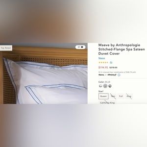 ISO Maeve by Anthropologie stitched-flange spa sateen EURO/STANDARD shams BLUE